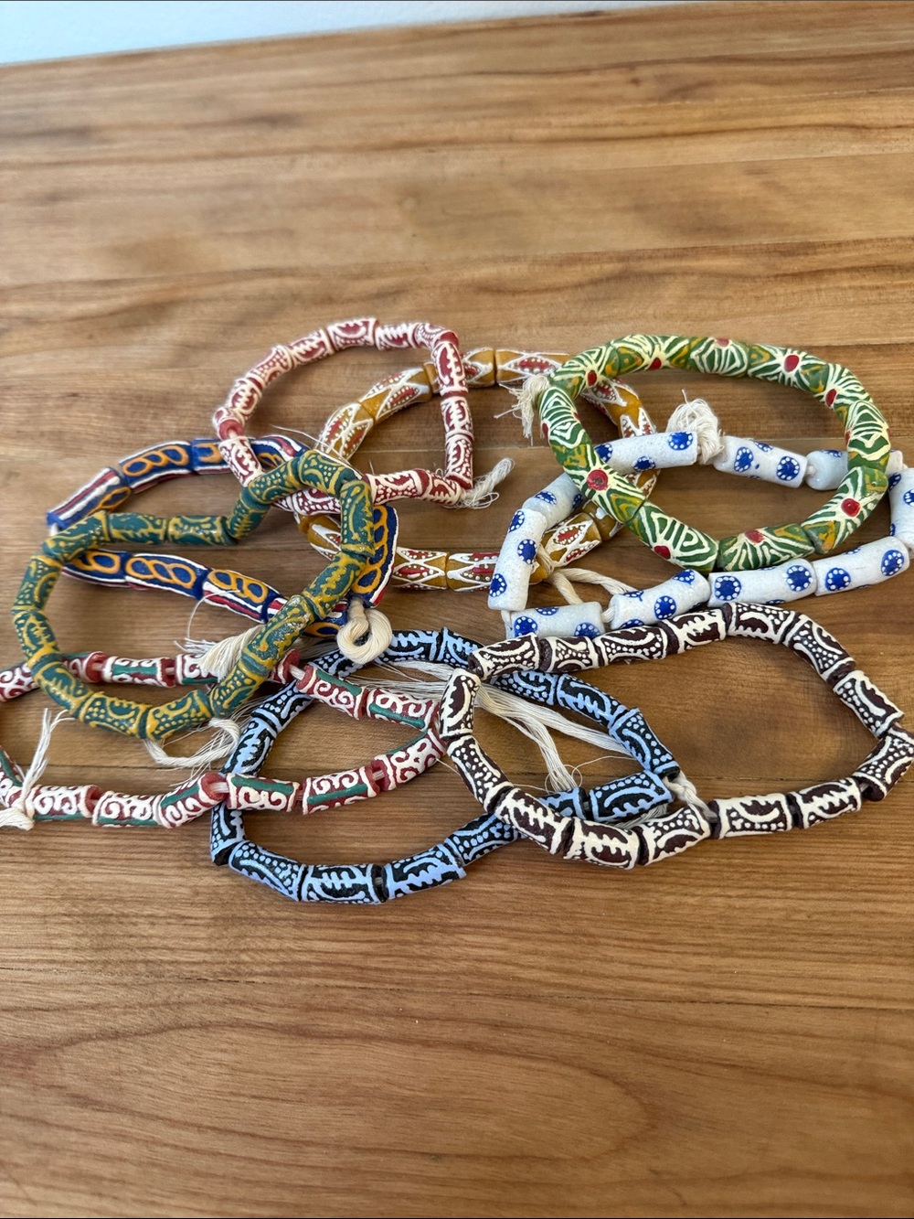 Ghanaian Krobo Beads Handpainted Tribal Beads  - Jewelry Making Supplies